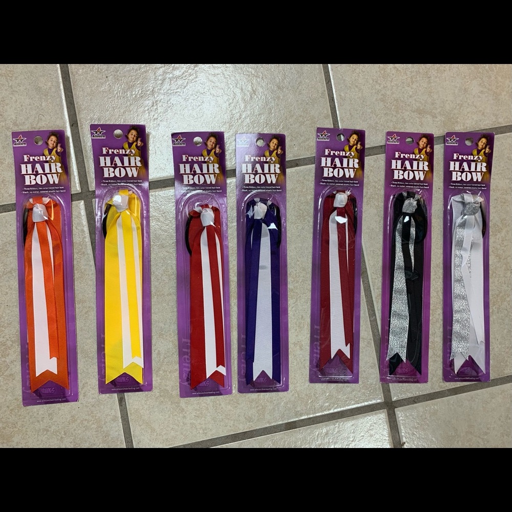 Cheerleader Ponytail Streamer Hair bow Assorted Colors… Choose 1 pc NEW IN PKG